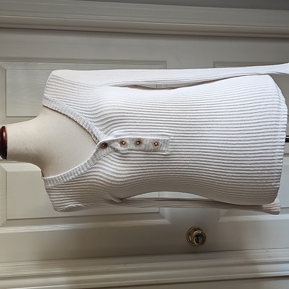 LOFT Sweaters - Loft Cream Ribbed Button Sweater